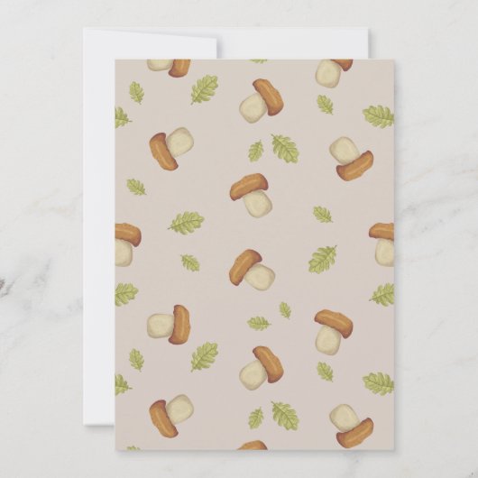 秋/秋のキノコのハリネズミの最初の誕生日 招待状 (裏面)