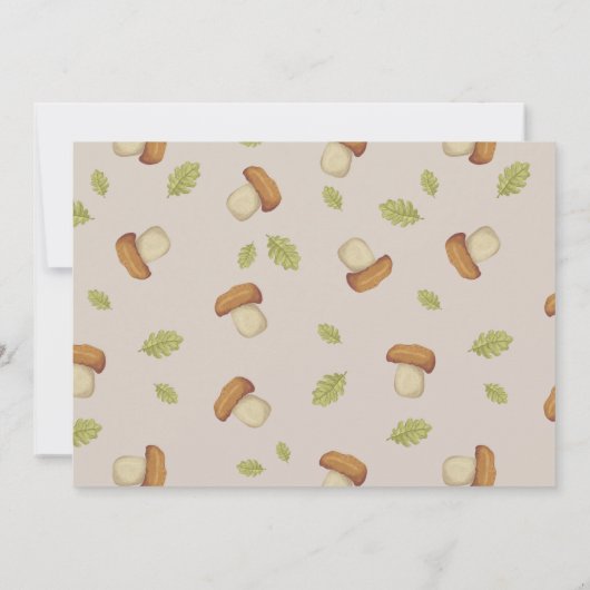 秋/秋のキノコのハリネズミ1st誕生日の写真 招待状 (裏面)