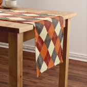 秋/秋のギンガムパターン ショートテーブルランナー (インサイチュ)