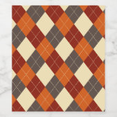 秋/秋のギンガムパターン ワインラベル (シングルラベル)