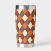 秋/秋のギンガムパターン 保温保冷タンブラー (背面)