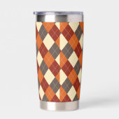 秋/秋のギンガムパターン 保温保冷タンブラー (右面)