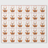 秋/秋のビベスキツネ-ハッピーバースデー ラッピングペーパー (フラット)