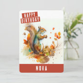 秋/秋のビーズリス誕生日カード シーズンカード (スタンド正面)