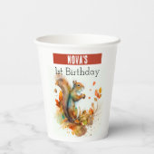 秋/秋のビーズリス – 誕生日 紙コップ (裏面)