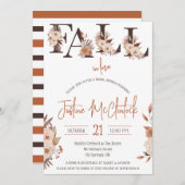 秋!秋のフローラをテーマにしたブライダルシャワー 招待状 (正面/裏面)