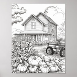 秋/秋の大人彩色 ポスター