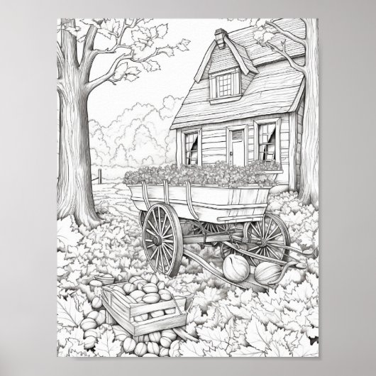 秋/秋の大人彩色 ポスター (正面)