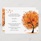 秋/秋の木の結婚式招待状 招待状 (正面/裏面)