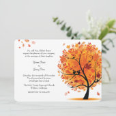 秋/秋の木の結婚式招待状 招待状 (スタンド正面)