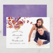 秋 - 秋の水彩画 ウェディング サンクス フォト サンキューカード (正面/裏面)