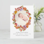 秋 – 秋の水彩葉の誕生のお知らせ 案内状 (スタンド正面)