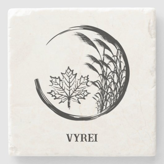 秋/秋の紋章 ストーンコースター (正面)