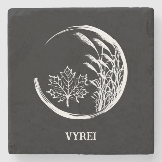 秋/秋の紋章 ストーンコースター (正面)