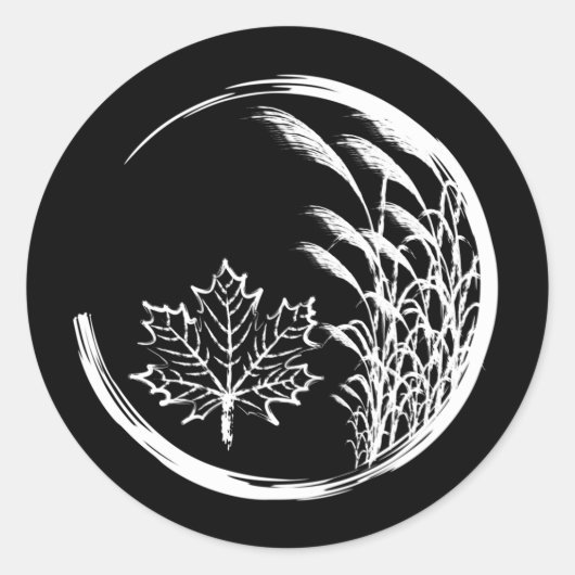 秋/秋の紋章 ラウンドシール (正面)