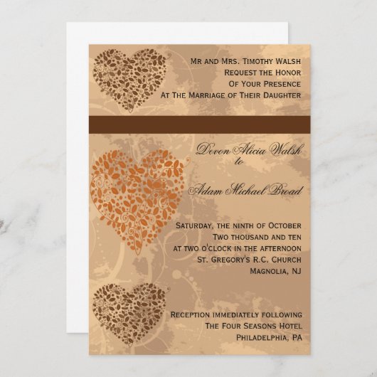 秋/秋の結婚式招待状 招待状 (正面/裏面)