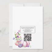 秋 - 秋の花 フラワーラスティックQRコードRSVP ウェディング 招待状 (裏面)