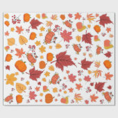 秋/秋をテーマにした花かぼちゃ模様 ラッピングペーパー (フラット)
