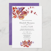 秋 – 秋ウォーターカラーホリデー結婚ズ 招待状 (正面/裏面)