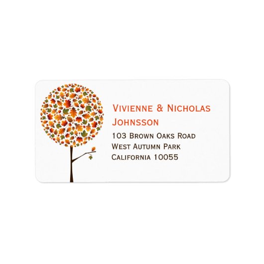 秋/秋ツリー離れのメエデカスタムルのアドレス研究所 ラベル (正面)