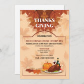 秋/秋パーティーフライヤーテンプレート 招待状 (正面/裏面)