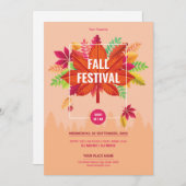 秋/秋パーティーフライヤーテンプレート 招待状 (正面/裏面)