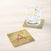 秋 – 秋ファミリーモノグラム離れ スクエアペーパーコースター (インサイチュ)