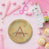 秋 – 秋ファミリーモノグラム離れ ペーパープレート (パーティー)