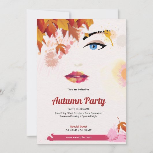 秋/秋フェスティバルフライヤー招待状 招待状 (正面)