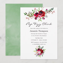 秋 – 秋フローラポップ・アートのフィズクレンクブライダルシャワー 招待状