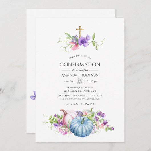 秋 – 秋フローラ確認 招待状 (正面/裏面)