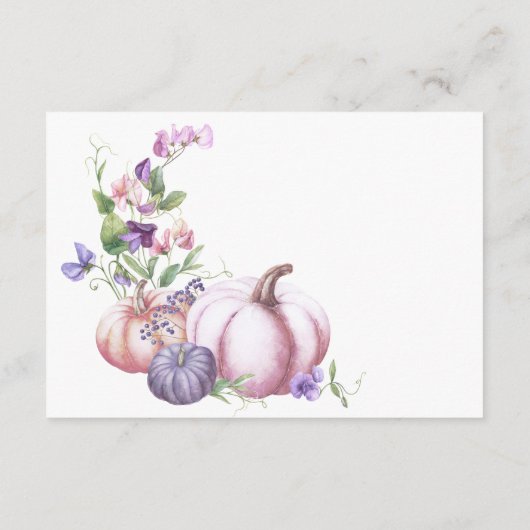 秋 – 秋フローラ結婚のギフトレジストリ エンクロージャーカード (裏面)