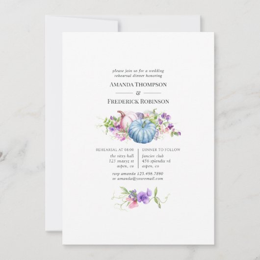 秋 – 秋フローラ結婚のリハーサルディナー 招待状 (正面)