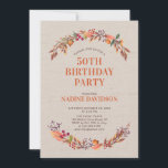 秋/秋フローラ50th Birthday Party Invitation 招待状<br><div class="desc">この秋のフローラ誕生日の招待デザインは、秋の配色と美しいリースを備えている。私のショップBaraBomDesignで利用可能なもっと一致するアイテム。</div>