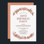 秋/秋フローラ50th Birthday Party Invitation 招待状<br><div class="desc">この秋のフローラ誕生日の招待デザインは、秋の配色と美しいリースを備えている。私のショップBaraBomDesignで利用可能なもっと一致するアイテム。</div>