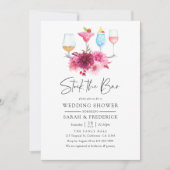 秋 – 秋ブルゴーニュ&ピンクフローラストックバー 招待状 (正面)