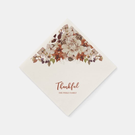 秋/秋与えフレンズ感謝していズ与え・ディナー スタンダードカクテルナプキン (角)