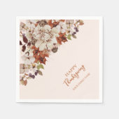 秋/秋与えフレンズ感謝していズ与え・ディナー スタンダードカクテルナプキン (正面)