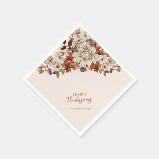 秋/秋与えフレンズ感謝していズ与え・ディナー スタンダードカクテルナプキン (角)