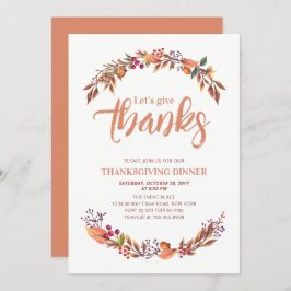 秋/秋感謝してい与えの夕食の招待 招待状