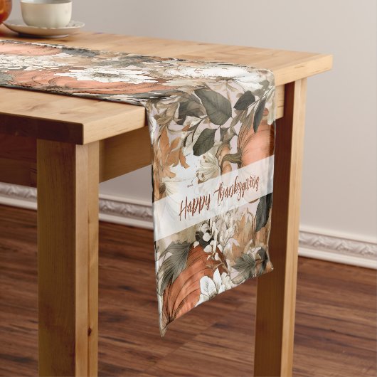 秋/秋感謝用カボチャ ショートテーブルランナー (インサイチュ)