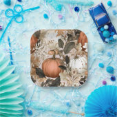 秋/秋感謝用カボチャ ペーパープレート (パーティー)