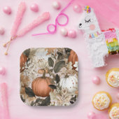 秋/秋感謝用カボチャ ペーパープレート (パーティー)