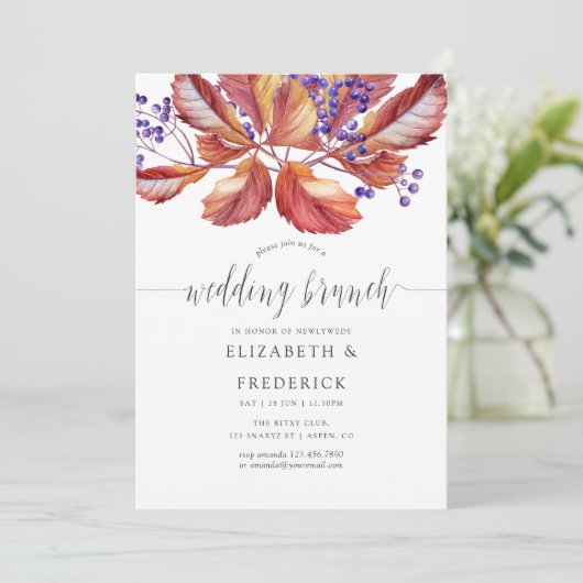 秋 – 秋水の色結婚のブランチ招待 招待状 (スタンド正面)