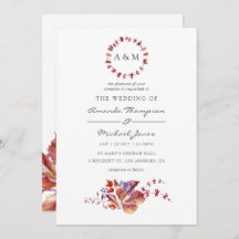 秋 – 秋水彩結婚式招待状