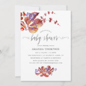 秋 – 秋水彩赤ちゃんシャワー 招待状 (正面)