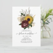 秋 – 秋素朴フローラカップルシャワー 招待状 (スタンド正面)