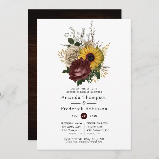 秋 – 秋素朴フローラリハーサルディナー 招待状 (正面/裏面)