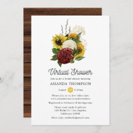 秋 – 秋素朴フローラ仮想ブライダルシャワー 招待状