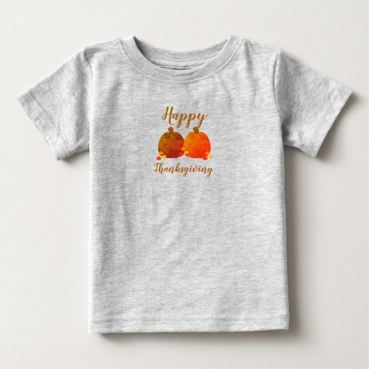 秋/秋/カボチャベビーTシャツ ベビーTシャツ (正面)